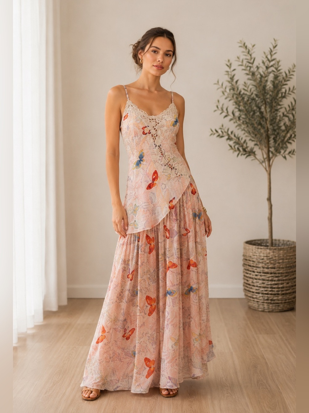 VICTORIA’S SECRET Vintage Floral Satin & Sheer Nightgown & Robe Set Size XS & OS